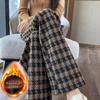 European and American Style Plaid Loose Wide-Leg Pants for Women - Autumn/Winter Collection