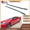 Fits Tesla Model 3, 2018+: V-style carbon fiber side skirts, rocker panels, and foot pedals.
