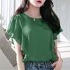 Summer Korean Style Ruffles Chiffon Shirt Ladies Short Sleeve Loose All-match Top Women Casual Fashion Blouse