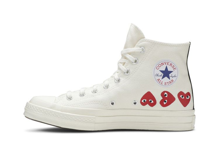 Men's Sneakers Converse Chuck Taylor All Star 70 Hi Comme des Garcons PLAY Multi-Heart White White/Red-Egret