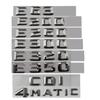 Chrome Car Trunk Letters Badge Emblem Emblems for E43 E55 E63 E200 E250 E300 E320 E350 E400 E180 4MATIC CDI