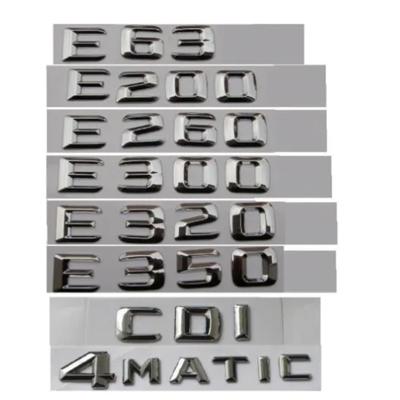 Хромированные буквы багажника автомобиля, эмблема, эмблема, эмблема для E43 E55 E63 E200 E250 E300 E320 E350 E400 E180 4MATIC CDI