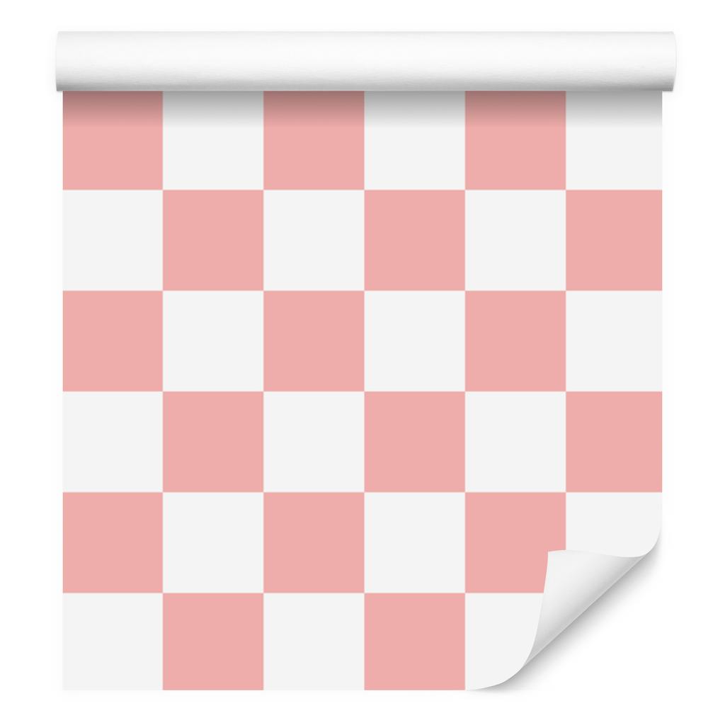 Coral Checkerboard Wallpaper, Coral Background for Living Room and Bedroom 50x1000