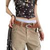 Retro Suede Rivet Belt Luxury Design Punk Waistband Business Waist Belt  Paired with Skirts Jeans