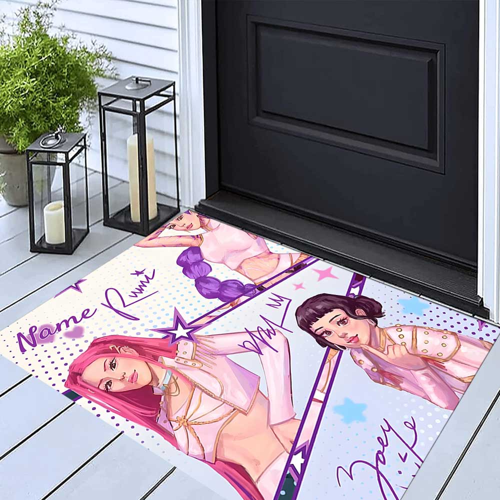 Kpop Demon Hunters Customize your name rug, office chair cushion, home bedroom living room gift.