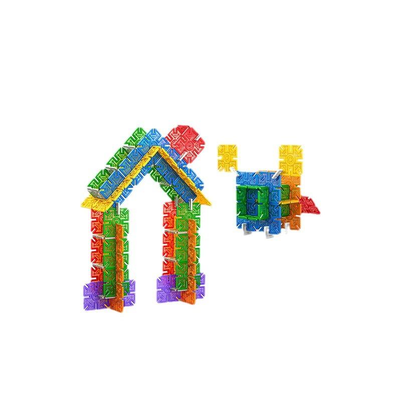 Polygonal Snowflake Shape PP Environmentally Friendly Material Bucket DIY Assembly and Assembly Children's Educational Parent-child Interactive Toys