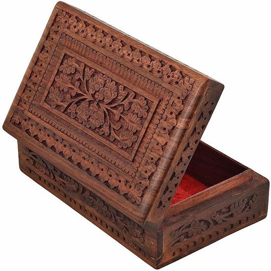 Wood Carvings Jewellery Box Decorative Case Kit Storage Boxes Big Box Jewellery Box Organisers Vanity for Women, Jewellery Box for Girls 30.48 Cm