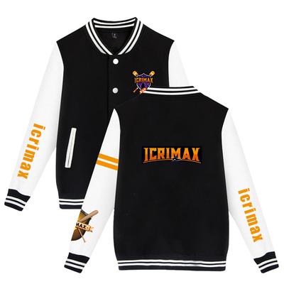 Унисекс-мода для поклонников Icrimax Printed Baseball Sweatshirt Women Men Outdoor Sport Jackets
