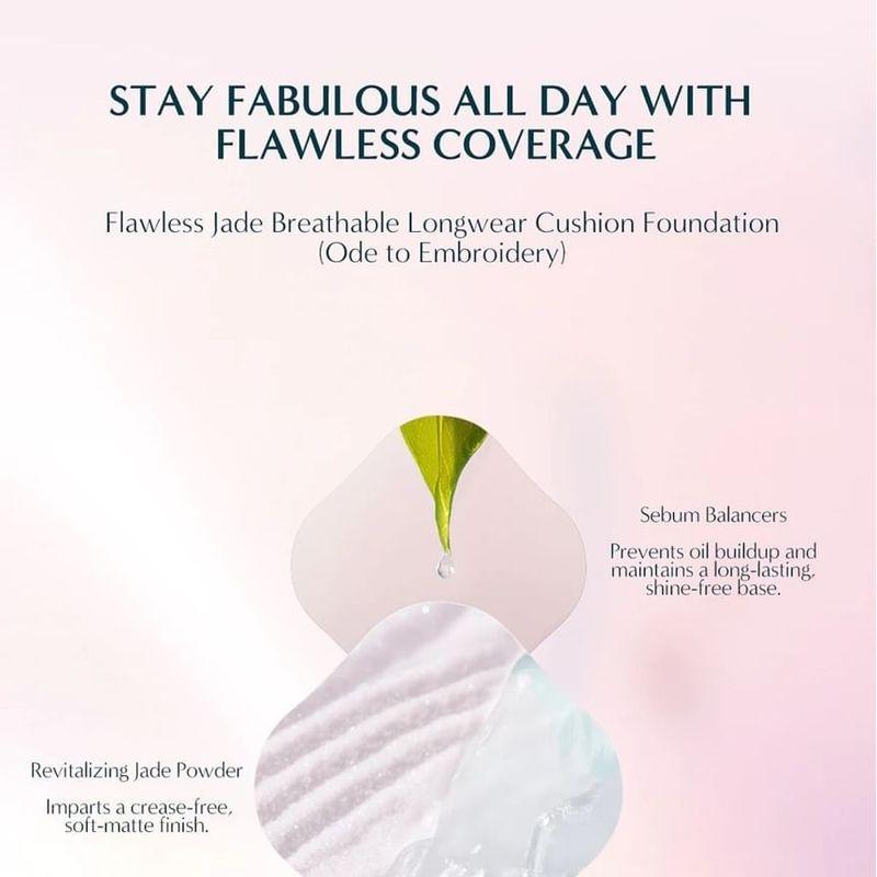 Florasis - Дышащий стойкий кушон-тональное средство «Дыхание нефрита» (Ода вышивке) - 3 оттенка