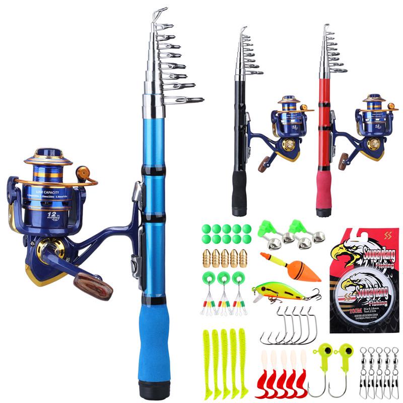 SOUGAYILANG Fishing Rod Reel Set Carbon Fiber Rod with Spinning Reel for Freshwater Saltwater Fishing