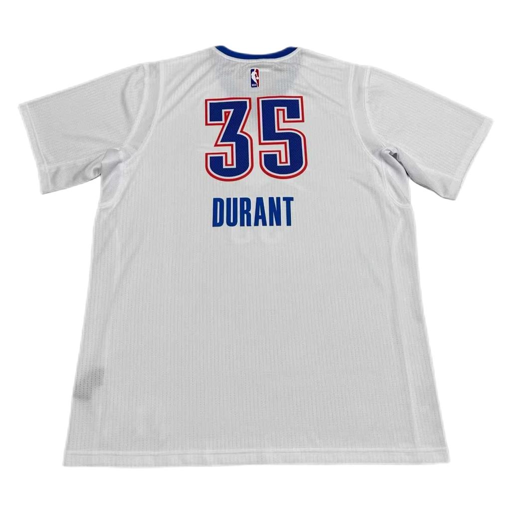 Adidas Баскетбольная майка X NBA Oklahoma City Thunder Durant SW 35 Fan Edition с V-образным вырезом и коротким рукавом, унисекс, белая 7470A-3KN-K91104