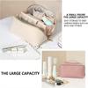 PU Leather Waterproof Big Space Cosmetic Bags Large Capacity Makeup Bags Toiletry Organizer Bags