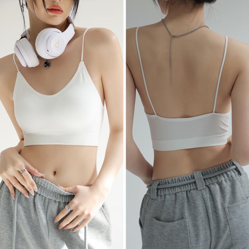 Тонкие подтяжки с красивой спинкой, нижнее белье для женщин, тонкая майка-майка, короткий спортивный топ внутри костюма, можно носить на улице