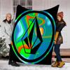 V-VOLCOM LOGO printed throw blanket—lightweight,soft,warm;versatile blanket for all seasons—perfect as &air-conditioning throw,nap blanket