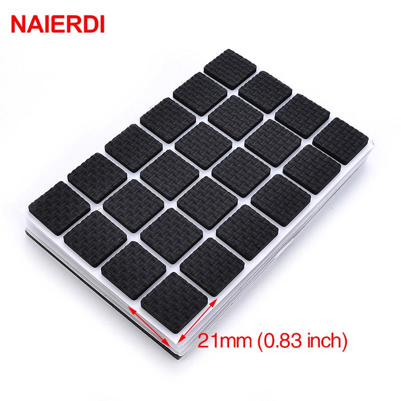 Rubber Pads For Chair Legs 1-24pcs Anti Slip Mat Bumper Damper Non-Slip Round Square Self Adhesive Table Feet Protector Hardware