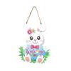 Cartoon Wooden Decoration Door Number Easter Bunny Pendant
