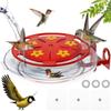Hummingbird Feeders 6 Feeding Ports Outdoor Wall-mounted 360° Ant Guard Water Wild Bird Feeder Refillable Tray Iron Hook Hanging