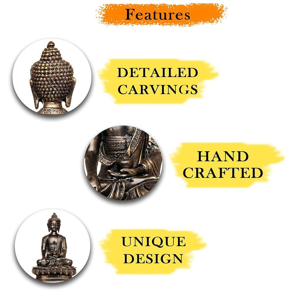 Buddha Statue Showpiece Idol Home Decor Items for Living Room and Gifts