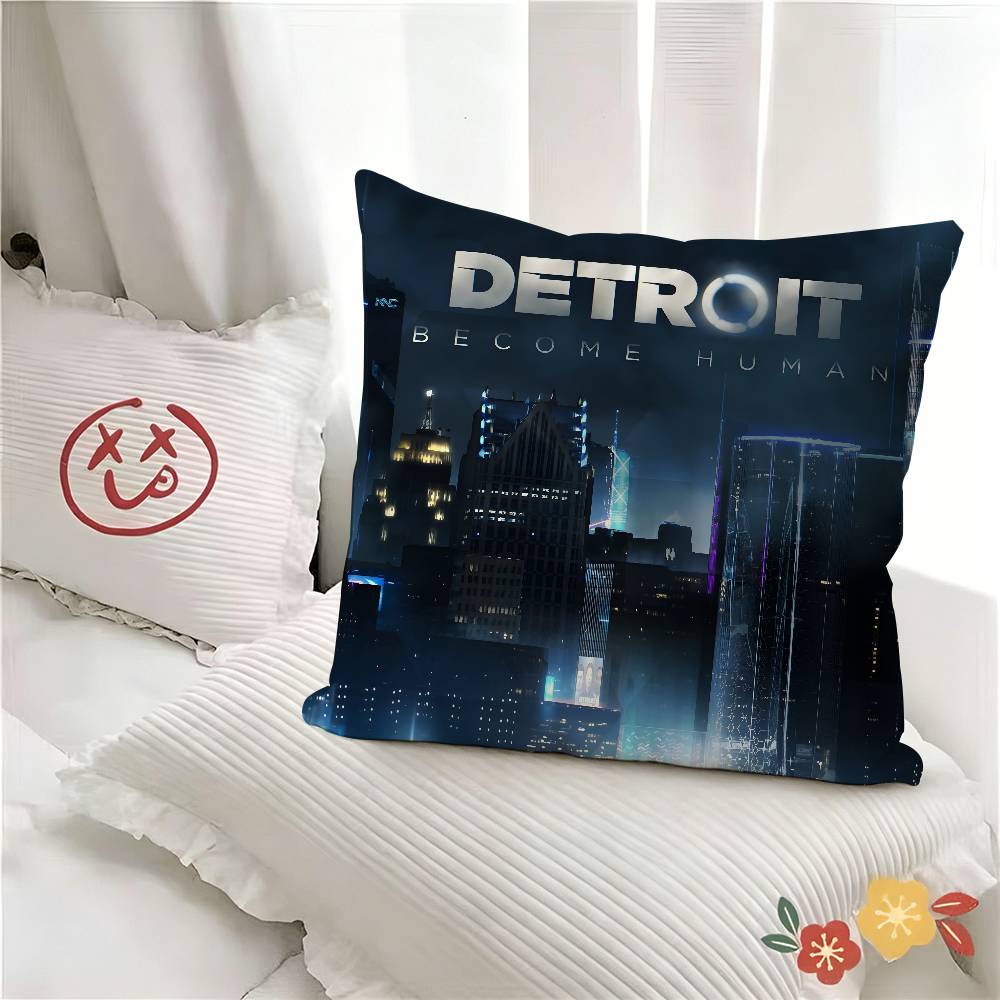 pc Game DDetroit Become Human Pillow Case Fashion Square Pillowcase Bedroom Sofa Room Ins Decoration Leisure