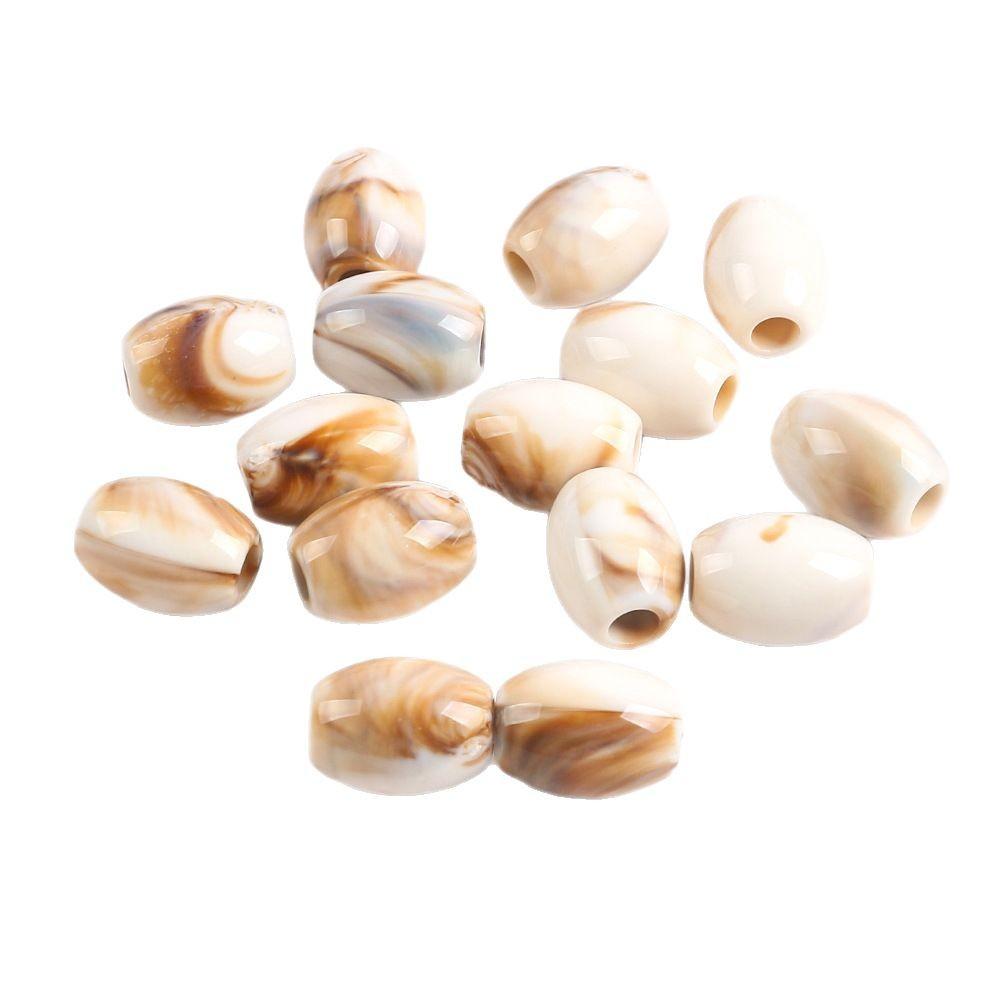 Акриловые овальные двухцветные бусины-ведра, бусины с большим отверстием, подушка для сиденья автомобиля, бисерный браслет, ожерелье, аксессуары для изготовления ювелирных изделий своими руками