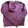 Polo Ralph Lauren Sweater FW24 Cable Knit Zipper Hoodie Long Sleeve Knit Kids Sweater Purple 313916533-006