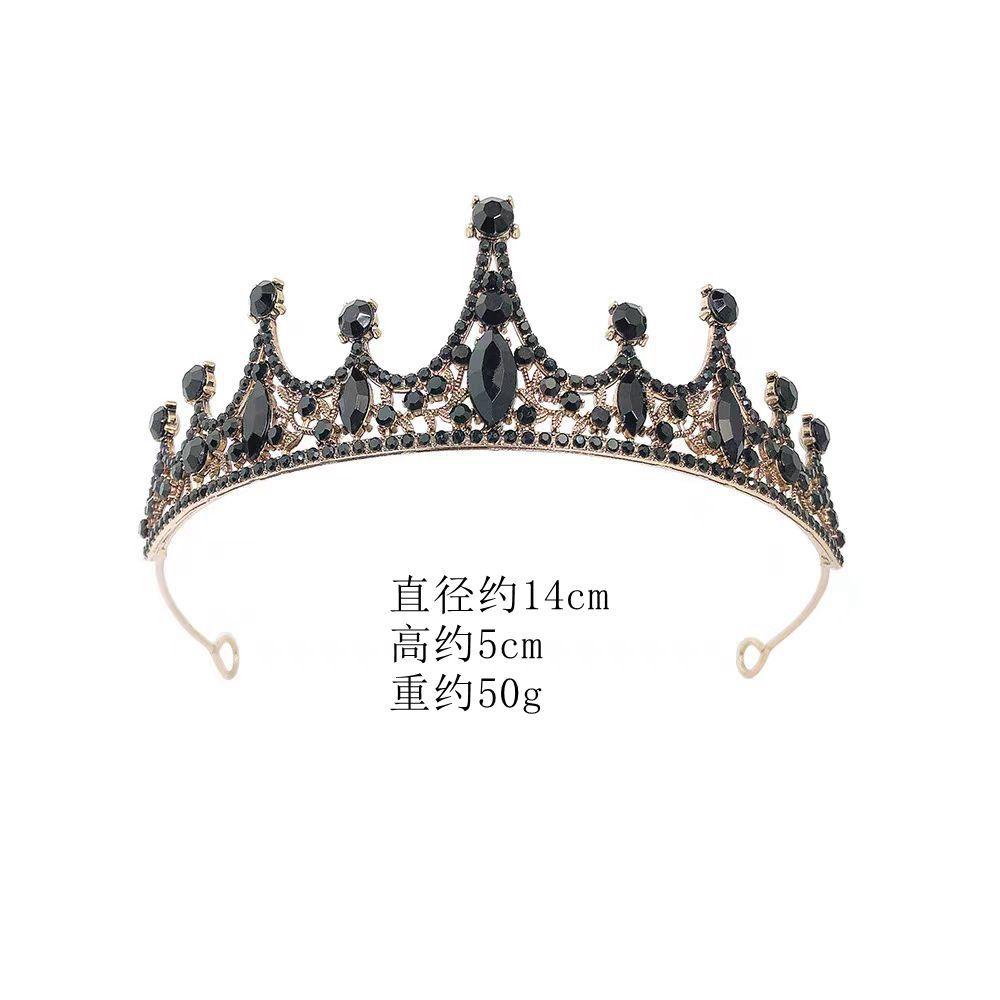 Birthday Crown Baroque Premium Muse Hepburn Style Wedding Bride Black Crown Headgear Princess Hair Accessories