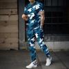 Новые длинные брюки, спортивная одежда, комплект из 2 предметов, 3D винтажная высококачественная футболка с короткими рукавами + длинные брюки, мужской повседневный мягкий комплект на открытом воздухе