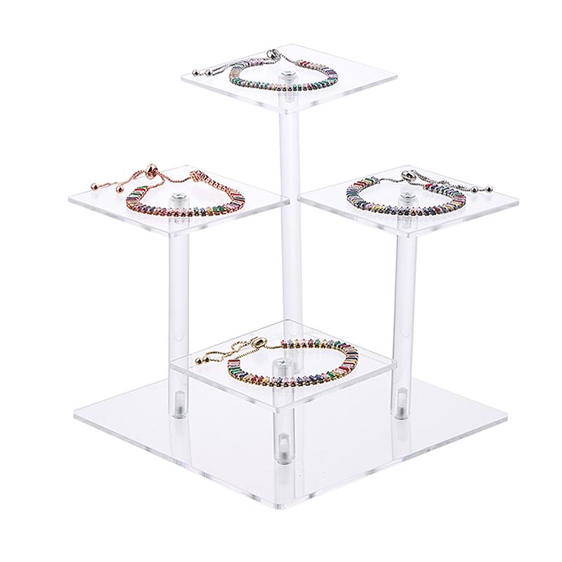4 Layers Square Transparent Removable Acrylic Display Stand Holder Rack Kit Blind Box Display Stand Jewelry Holder Shelf