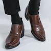 Fashion New Fashion Men's Pointed Black Brown Height Increasing Formal Shoes Male Wedding Prom Homecoming Flats Sapato Social Masculino