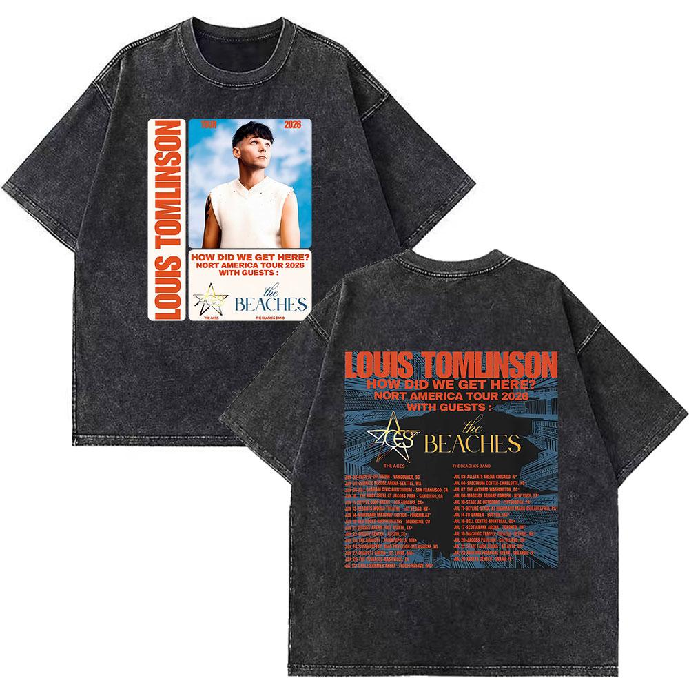 Louis Tomlinson Lemonade A Little Taste Is All You Need New Album Print T Shirt Unisex Women Fashion Vintage Washed Loose Tee