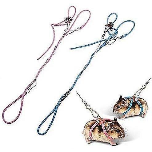 Small Pet Adjustable Soft Harness Leash Bird Parrot Mouse Hamster Ferrets Rat Pet Pig Leash-pink