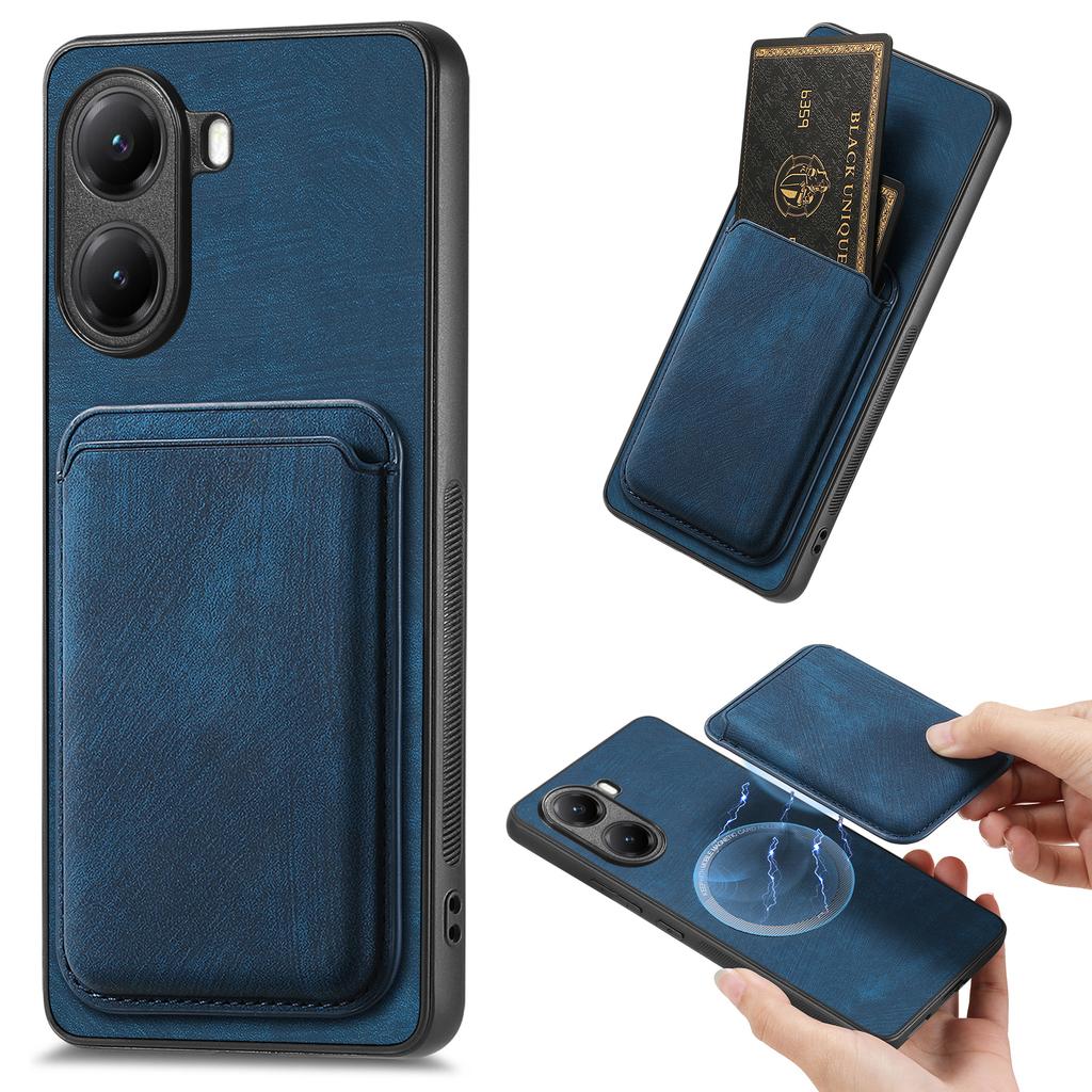 For Xiaomi Redmi Turbo 4 5G Magnetic Case Leather Back Cover with Detachable Card Holder