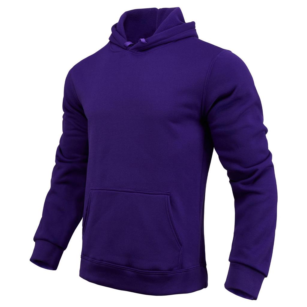 180g Solid Color Long Sleeve Plain Hoodie - Casual Streetwear Pullover Sweatshirt