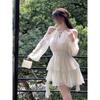 White Moonlight Dress Women's New Summer Irregular Halterneck Off-shoulder Waist Chic Gentle Style Short Skirt