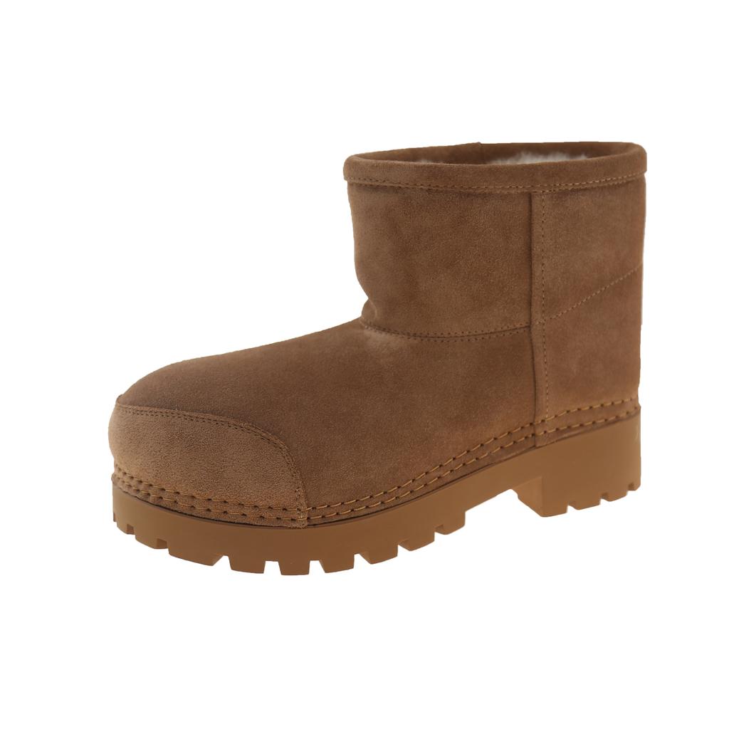 Модные зимние новые хлопковые сапоги на толстом каблуке, женские модные замшевые мягкие подошвы, износостойкие нескользящие короткие сапоги на толстой подошве