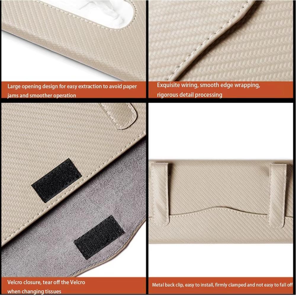 Universal Car Sun Visor Plate Tissue Box Carbon Fiber Tissue Holder New Napkin Holder Seat Back