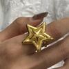 Yori Модное Геометрическое Кольцо-Ожерелье с Пентаграммой из Нержавеющей Стали Предотвращает Аллергию Простое 18K Золотое Покрытие PVD Бижутерия Подарок