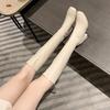 Женские сапоги в корейском стиле с квадратным носком и высоким каблуком - Осень/Зима 2021