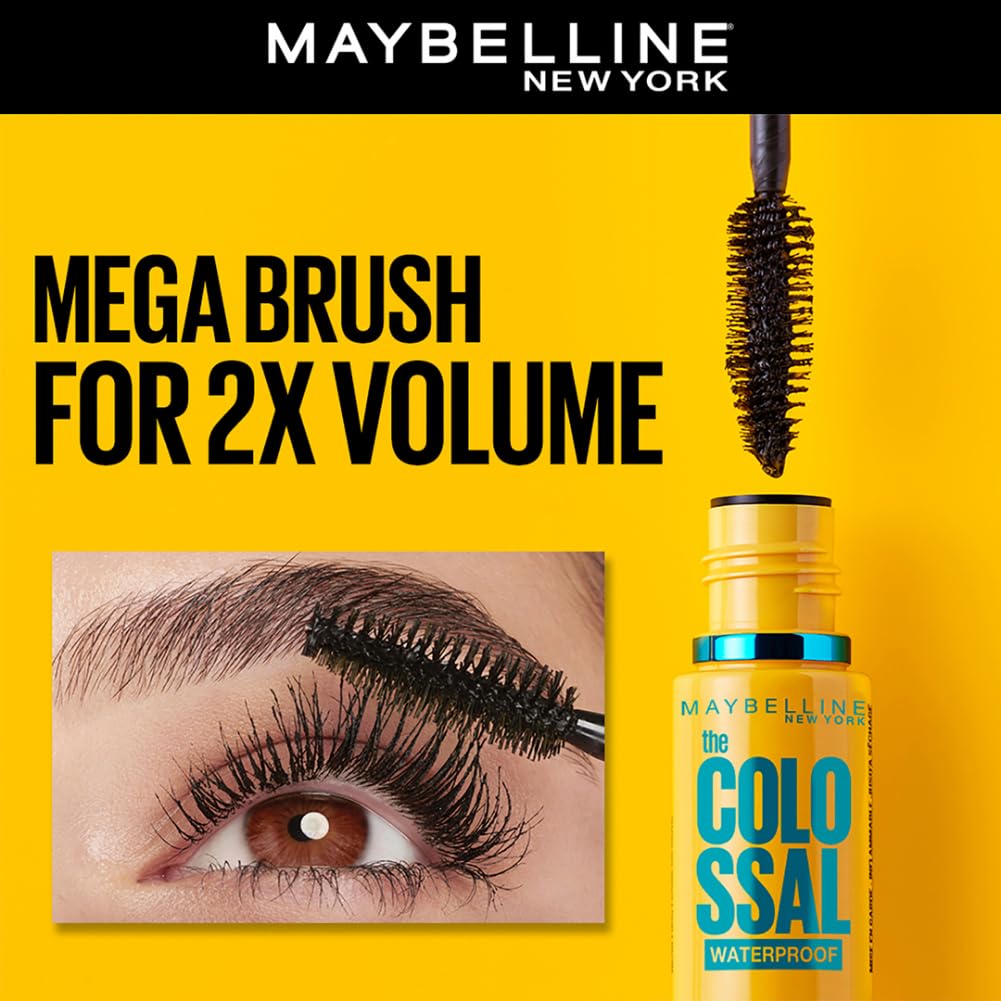 Maybelline Тушь для ресниц New York, Объем и удлинение, Водостойкая, Черная, Volume Express Colossal, 10 мл