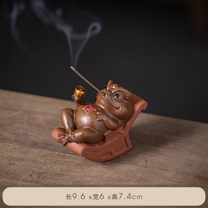 Golden Toad Tea Pet Decoration Attracting Wealth Toad Creative Tea Ceremony Accessories Tea Table Fragrance Insertion Decoration