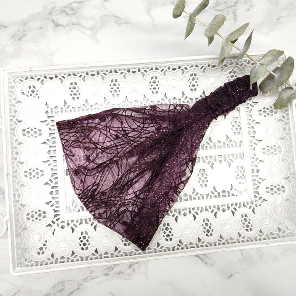 Fashion Headwear Mom Headwear Women Head Wrap Mesh Headband Lace Flower Hairbands Korean Hair Hoop