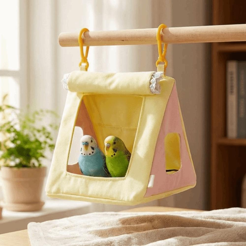Bite Resistant Hanging Parrot Nest Breathable Net Bird House Triangle Bird Hammock Bird Cage