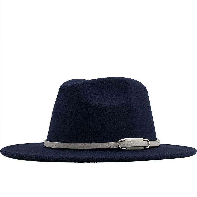 Новинка 2020 года, продажа, женская и мужская шерстяная фетровая шляпа трилби, декор с поясом, ретро шляпа-котелок, панамский стиль, джазовая шляпа-федора L/XL