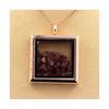 Stones and Minerals. Raw Rhodolite Garnet Necklace. Square Model. Color Rose Gold.