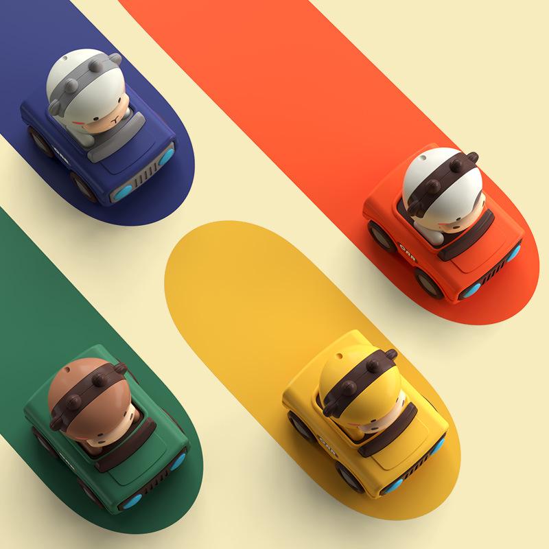 Инерционная машинка-животное: Развивающая игрушка для детей - Нажми и сдвинь