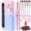 Электрическая дрель для ногтей, 35000 об/мин, профессиональные фрезы для гелевых ногтей, перезаряжаемая портативная пилочка для маникюра, инструмент