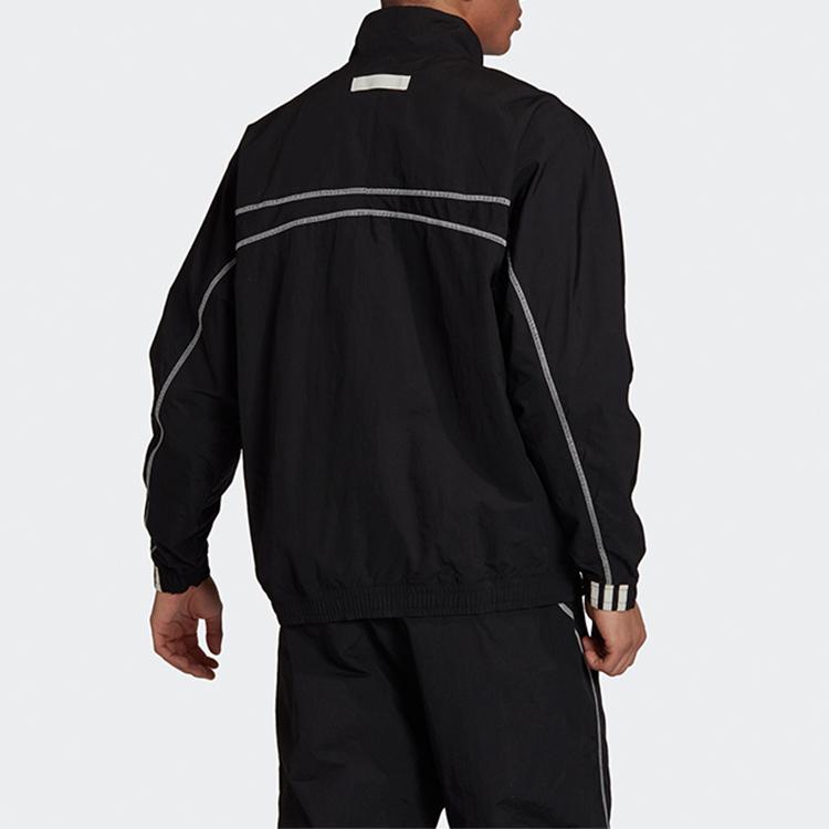 adidas Спортивная куртка с логотипом и воротником-стойкой, мужская верхняя одежда, черная GI7437