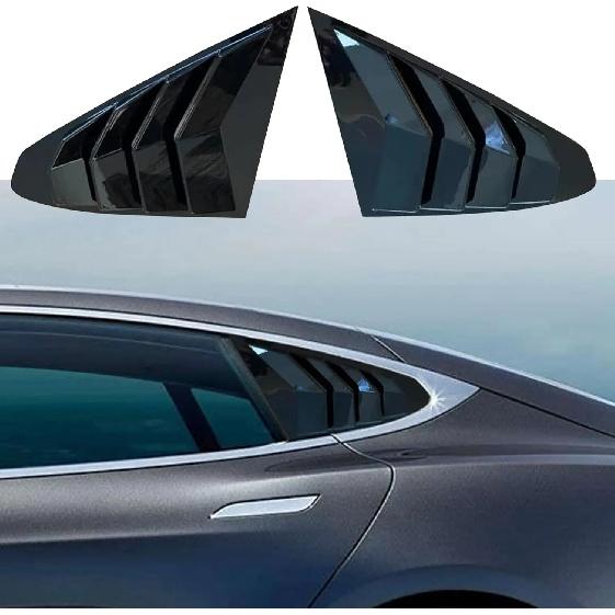 Для Tesla Model S Задние боковые окна Накладки Жалюзи Спортивный стиль Крутая отделка экстерьера Подходит для Tesla Model S 2017-2024 Аксессуары