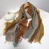 Thin Cotton And Linen Striped Scarf Literary And Versatile Soft Neck Protection Silk Scarf Women'S Travel Shawl