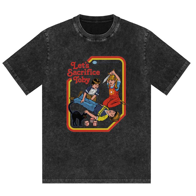 Серия комиксов ужасов. Мы уже приехали? Путешествия Игры для детей Печатные футболки Винтажные выстиранные хлопковые футболки Подарочная одежда